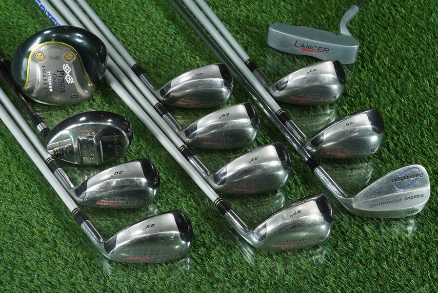 MEN'S 12PC. GOLF HYBRID SET PYTHON FIRST STRIKE LANCER REGULAR FLEX GRAPHITE RH