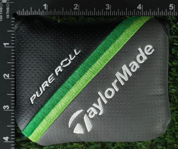 TAYLORMADE PURE ROLL MALLET PUTTER HEADCOVER BLACK / GRAY / GREEN ~ LOOK!!
