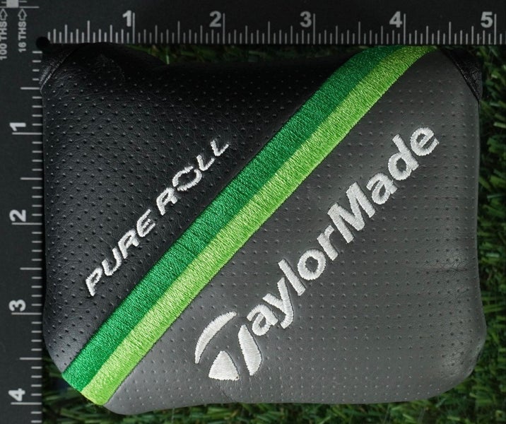 TAYLORMADE PURE ROLL MALLET PUTTER HEADCOVER BLACK / GRAY / GREEN ~ LOOK!!