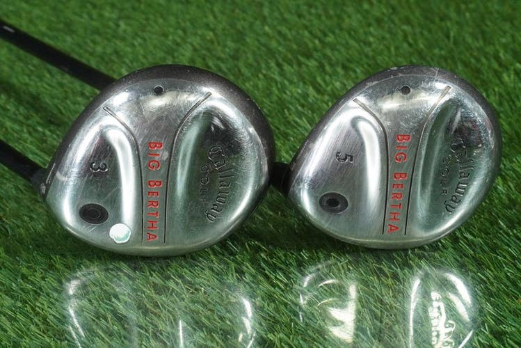 CALLAWAY BIG BERTHA 2004 WOODS SET 3W 5W RCH 75W FIRM FLEX GRAPHITE SHAFTS RH