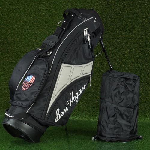 BEN HOGAN STAND BAG 6 WAY GOLF BAG, BLACK / SILVER ~ NICE!!