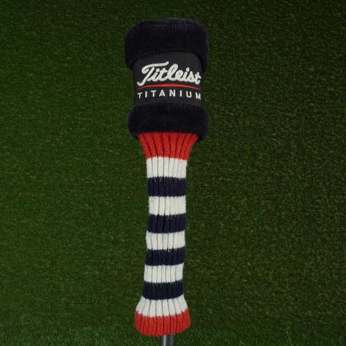 TITLEIST TITANIUM DRIVER HEADCOVER BLACK / WHITE / RED ~ LOOK!!
