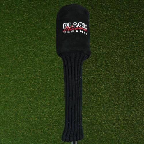 BLACK PLASMA CERAMIC FLUFFY DRIVER HEADCOVER BLACK ~ LOOK!!