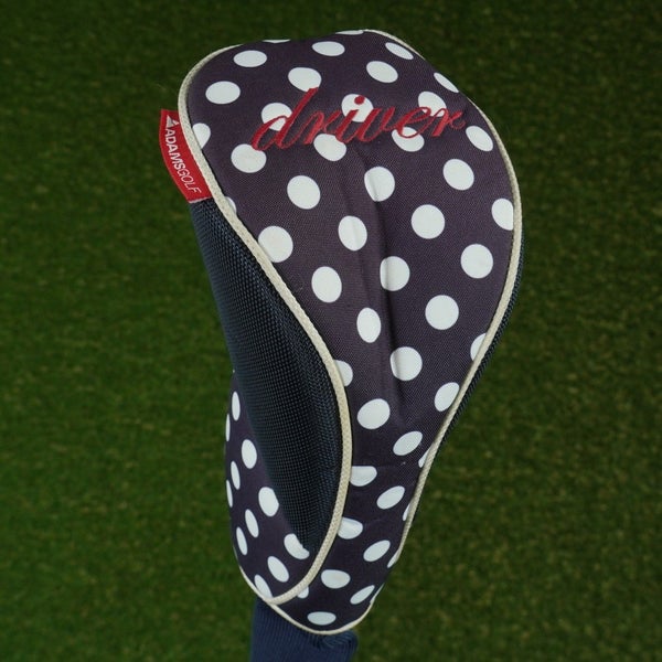 ADAMS POLKA DOT DRIVER HEADCOVER LADIES WOMEN'S PURPLE / BLUE / WHITE ~ LOOK!!
