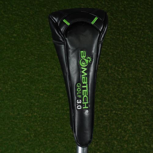 BOMBTECH GOLF 3.0 DRIVER HEADCOVER ZIPPERED BLACK / GREEN ~ LOOK!!