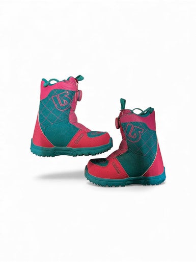Used Burton KIDS GROM BOA Girls Snowboard Boots Carolina Blue And Pink Junior 02 11873-S000227763