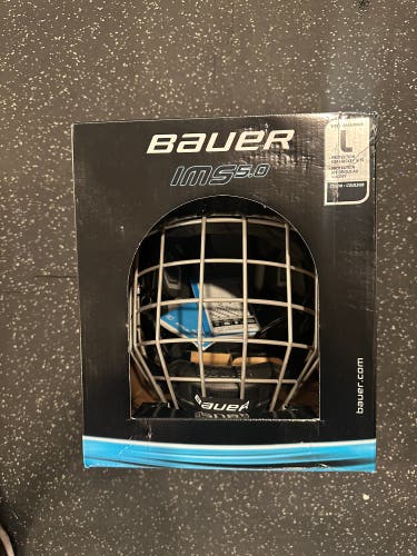 Bauer IMS 5.0 Helmet Combo - Black - Large Youth - New