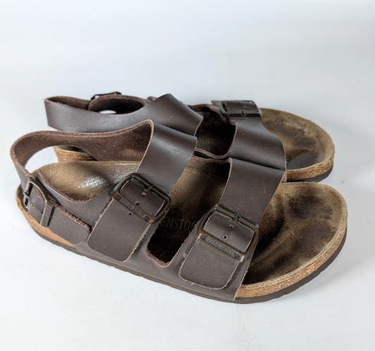 Birkenstock Milano Brown Leather Sandal Shoes Women's Size: 38 / 7 Slingback