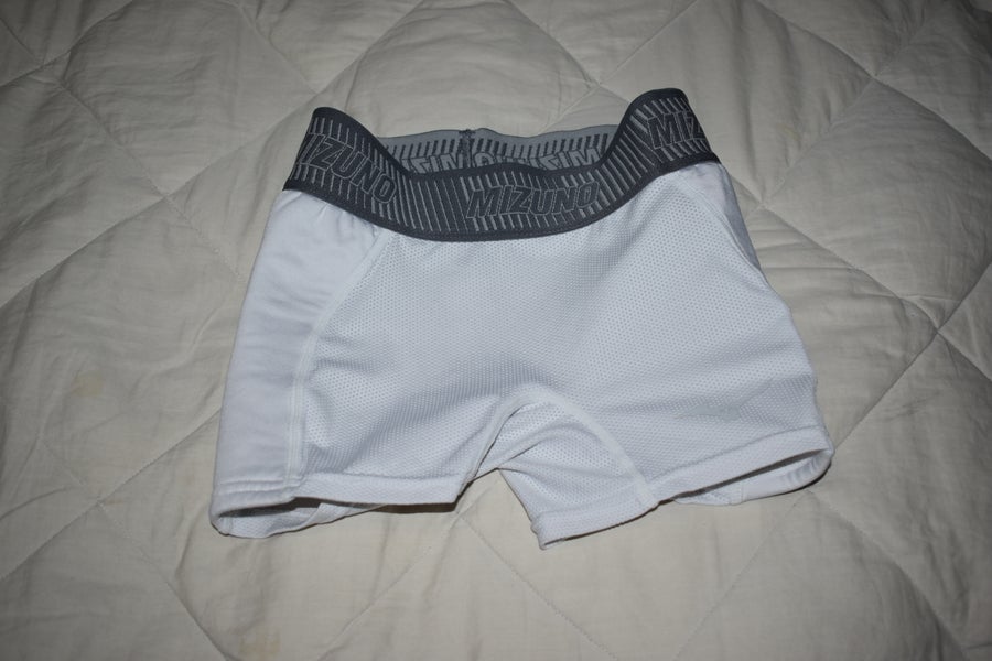 Mizuno Performance Compression Softball Sliding Shorts, White, Youth Large