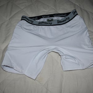 Intensity Compression Softball Sliding Shorts, White, Adult Medium