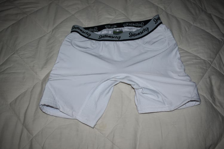 Intensity Compression Softball Sliding Shorts, White, Adult Medium