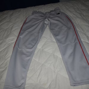 New Balance Team Issue Baseball Pants, Gray w/Red, Adult Small