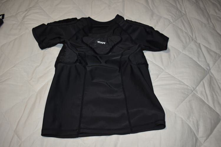 Tuoy Compression 6 Pad Protective Shirt, Black, Youth Medium