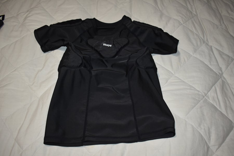 Tuoy Compression 6 Pad Protective Shirt, Black, Youth Medium