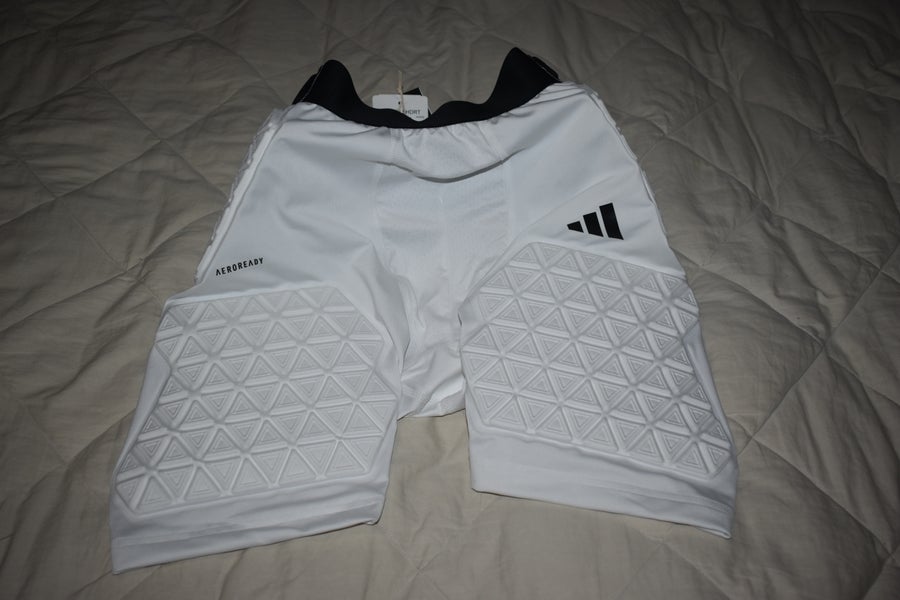 NEW - Adidas Aeroready 5 Pad Protective Compression Shorts, White, Adult 3XL