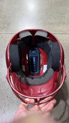 Used Easton 6 3/8 -- 7 1/8 Batting Helmet w/Mask Red SM 11605-S000209162