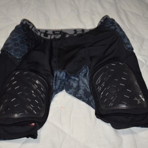 Under Armour Heatgear Gameday Armour Pro 5-Pad Hex Football Girdle, Black/Blue, Adult XL