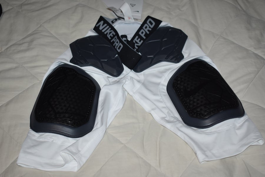 NEW - Nike Pro HyperStrong Dri-Fit 5 Pad Compression Girdle, White, Youth XL