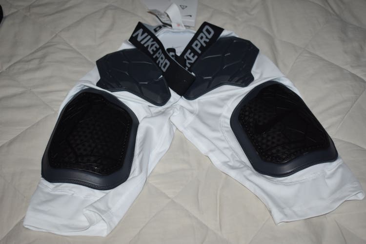 NEW - Nike Pro HyperStrong Dri-Fit 5 Pad Compression Girdle, White, Adult XL