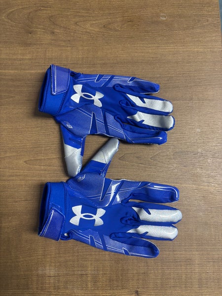 Blue Under Armour Football Gloves