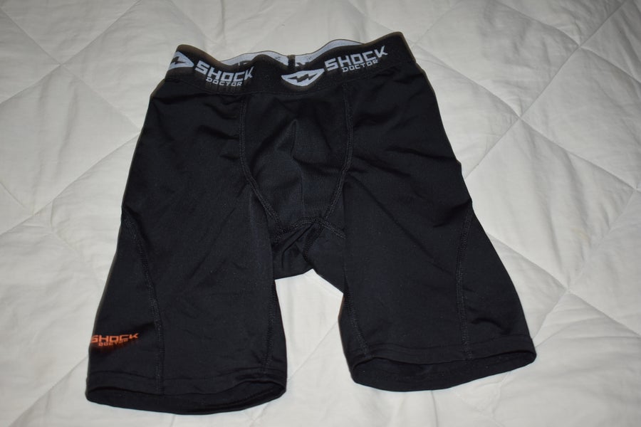 Shock Doctor Compression Base Layer w/Cup Pocket, Black, Boy's Small