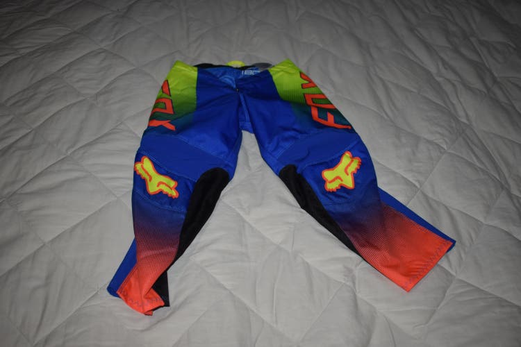 FOX 180 Motocross Race Pants, Multi Colored, Youth Size 5 - Top Condition!