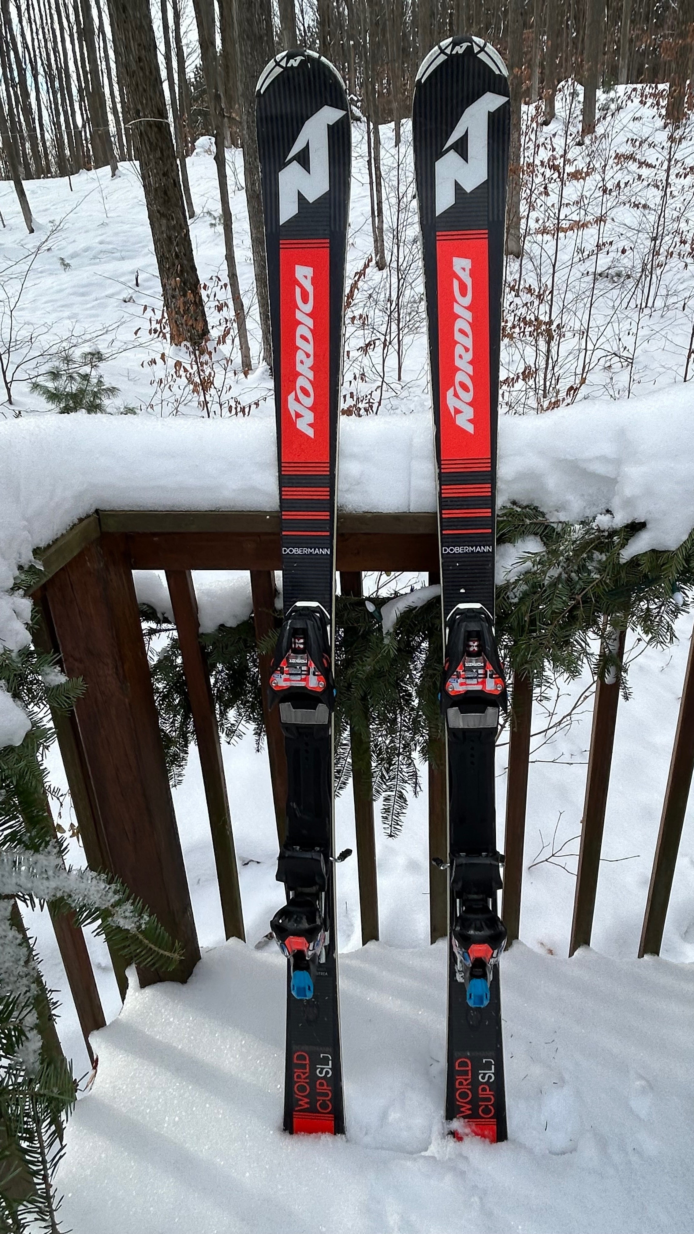used Nordica Doberman World Cup 165 SL Skis w/ Marker Race 18