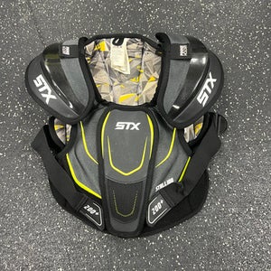 Used STX STALLION 200+ Lacrosse Shoulder Pads Black MD 11849-S000034102