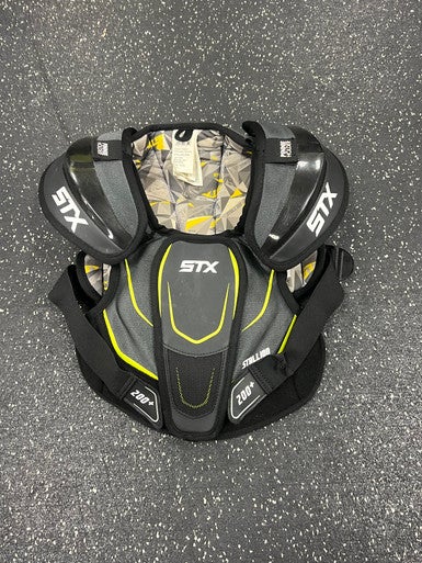 Used STX STALLION 200+ Lacrosse Shoulder Pads Black MD 11849-S000034102