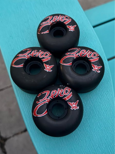 Vintage ZERO Skateboard Wheels 56mm - Excellent Condition No Flat spots (Black)