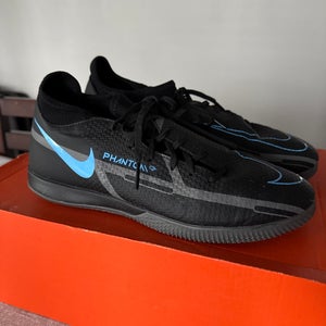 Black with blue Unisex Size M 7.0 (W 8.0) Nike PHANTOM GT2 ACADEMY DF Turf Shoes (Used)
