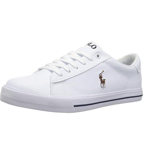 Polo Ralph Lauren Easton II Sneakers Kids 3.5 White Tumbled Tennis Shoes TZP880