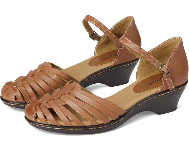 Softspots Tatianna 7302345 Sandals Women's 9 Tan Leather Adjustable Strap TZP874