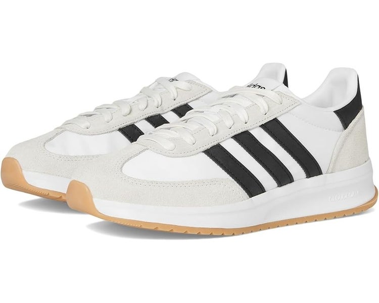 Adidas Run 72 Sneakers Mens 7.5 White Black Leather Lace Up Running Shoes TZP769