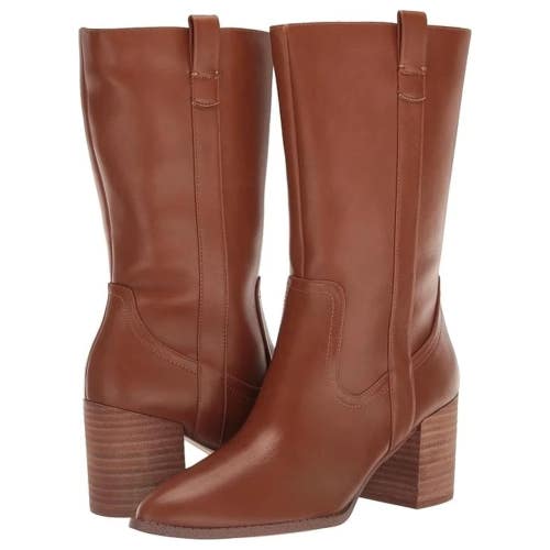 Dv Dolce Vita Tezza Boots Womens 11 Tan Pointed Toe Mid-Calf Dress Bootie TZP825