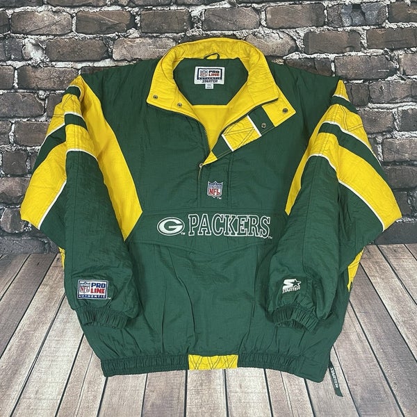 Vintage Green Bay Packers Starter Pro Line Jacket Anorak Pullover 1/2 Zip XXL