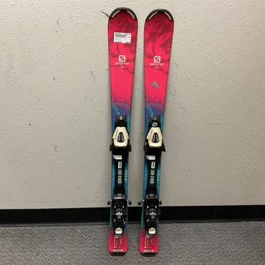 Used Salomon QST LUX JR Boys DH Ski/Binding Grey And Royal Blue 100 cm 11855-S000195354