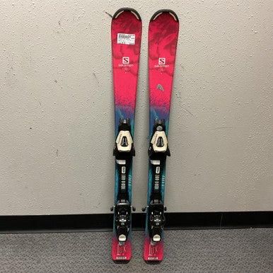 Used Salomon QST LUX JR Boys DH Ski/Binding Grey And Royal Blue 100 cm 11855-S000195354