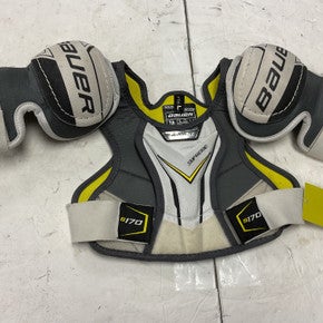 Used Bauer SUPREME S170 Youth Shoulder Pads White And Silver LG 11855-S000195312