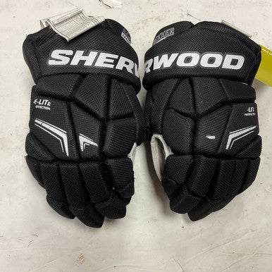 Used Sher-wood REKKER LEGEND 4 Junior Gloves Black And White 12" 11855-S000195313