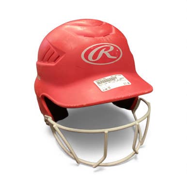 Used Rawlings BATTING HELMET Batting Helmet w/Mask Pink One Size 11846-S000097492