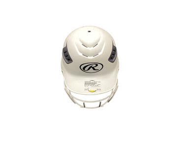 Used Rawlings BATTING HELMET Batting Helmet w/Mask White One Size 11846-S000097105