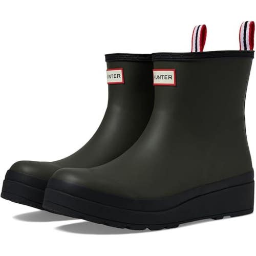 Hunter Play Short Rain Boots Women's US 9 Gray Round Toe Pull On Waterproof PPQ3