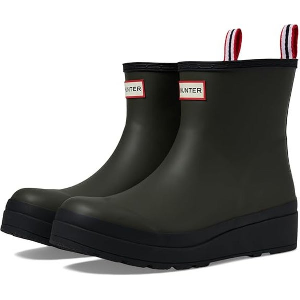 Hunter Play Short Rain Boots Women's US 9 Gray Round Toe Pull On Waterproof PPQ3