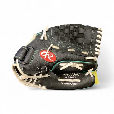 Used Rawlings WFP115MT RH Throw Fastpitch Gloves Black 11 1/2" 11846-S000096027