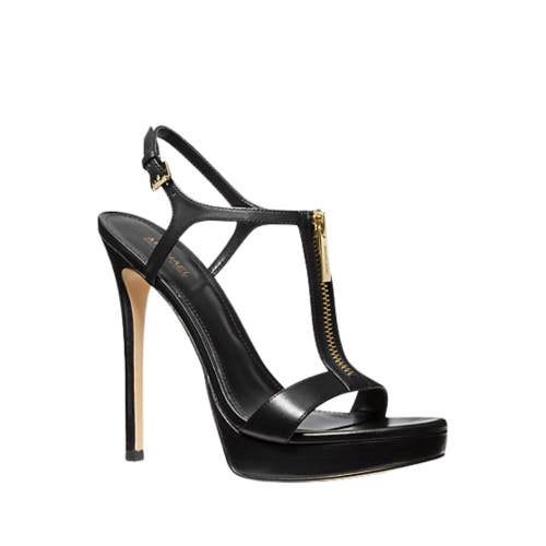 Michael Kors Berkley 40R4BRHS1L Sandals Women's US 7 Black Stiletto Heel TZP871