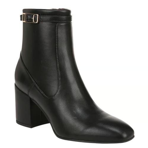 Franco Sarto Tribute Boots Women 8.5 Black Faux Leather Square Toe Bootie TZP828