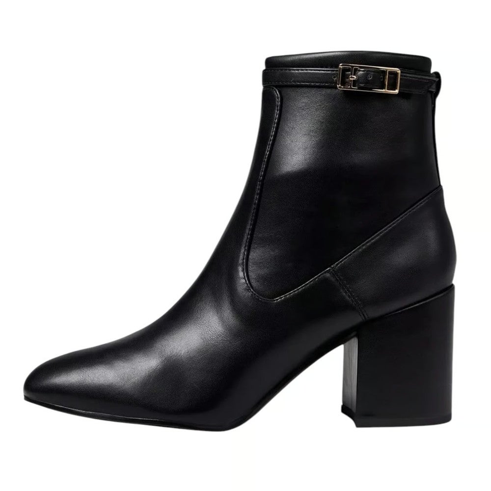 Franco Sarto Tribute Boots Women 8.5 Black Faux Leather Square Toe