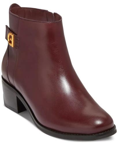 Cole Haan Holis W28682 Boots Women's 9.5 Bloodstone Leather Buckle Bootie TZP830