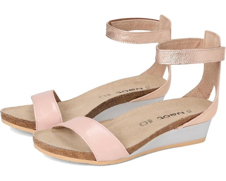Naot Pixie Sandals Women's US 8 Rose Leather Adjustable Strap Wedge Heel TZP948